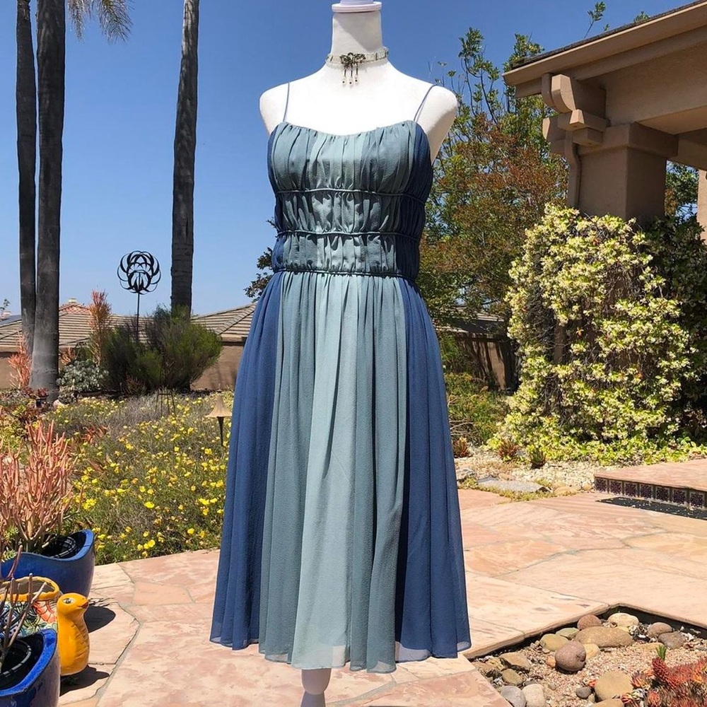 Betsey Johnson Teal and Navy Midi Dress